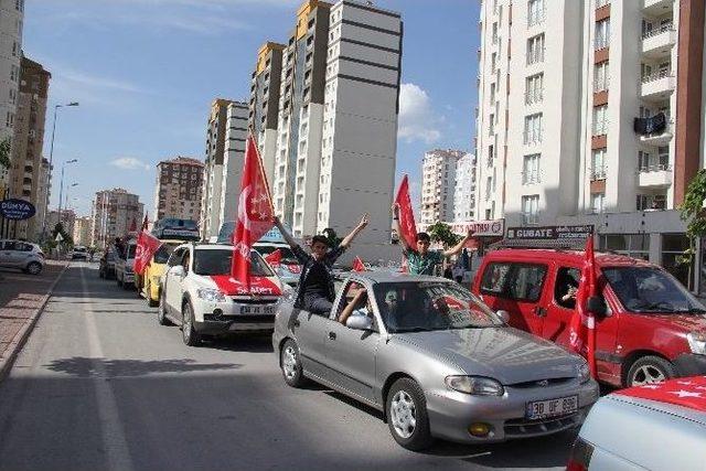 Kayesri’de Sp Konvoyuna Büyük İlgi