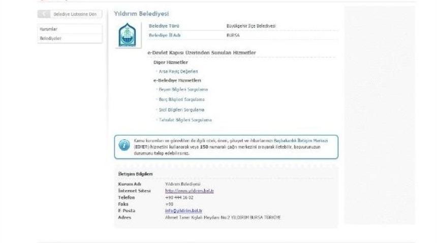 Yeni Yıldırım &lsquo;e-devlet&rsquo;te
