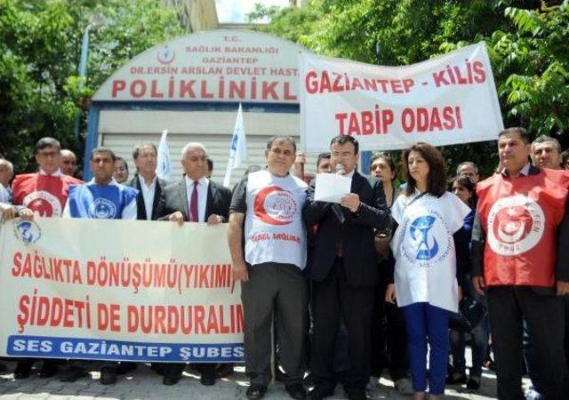 Samsun'da Doktorun Öldürülmesi Gaziantep'te Protesto Edildi