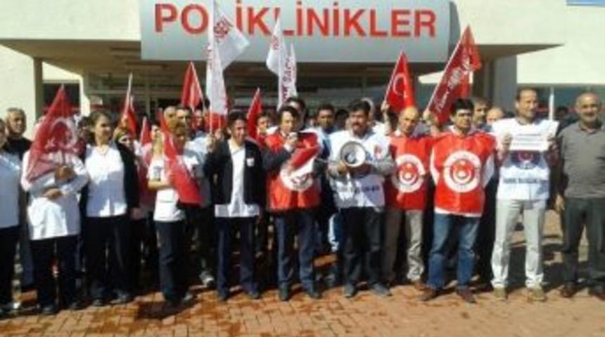 Nevşehir&rsquo;de T&uuml;rk Sağlık-sen &Uuml;yesi Sağlık &Ccedil;alışanlarından İş Bırakma Eylemi