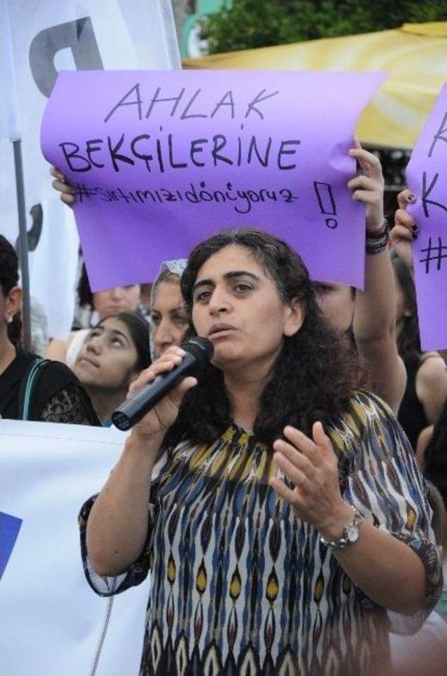 Hdp’liler Kadına Şiddeti Protesto Etti