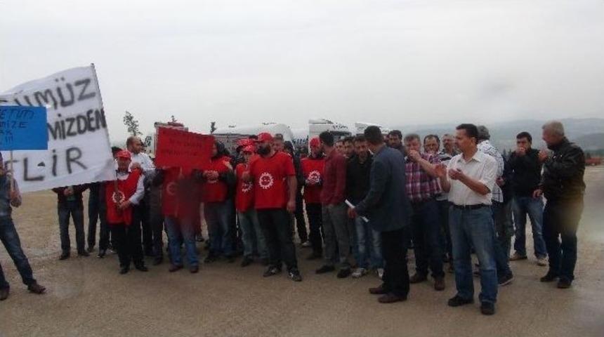 San&ccedil;im &Ccedil;imento Fabrikası &Ccedil;alışanlarından Eylem