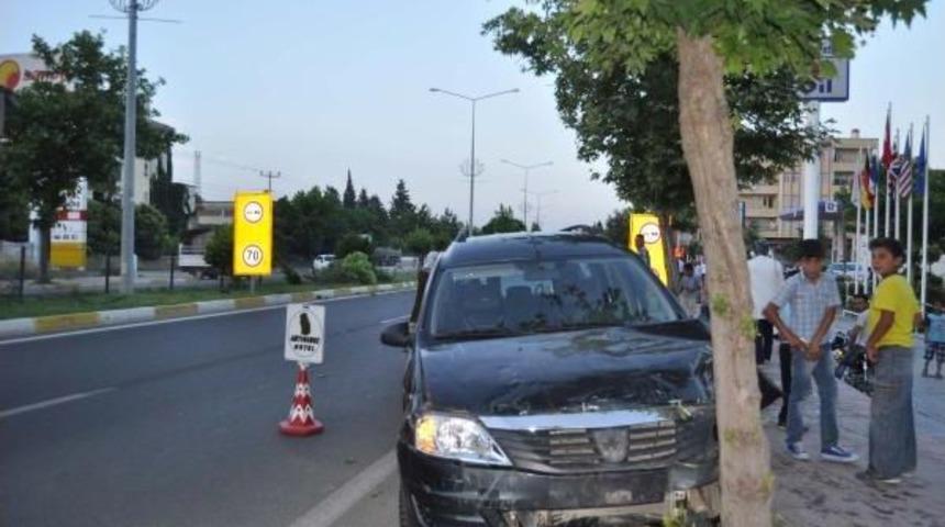 Kontrolden &Ccedil;ıkan Hafif Ticari Ara&ccedil; Ağaca &Ccedil;arptı