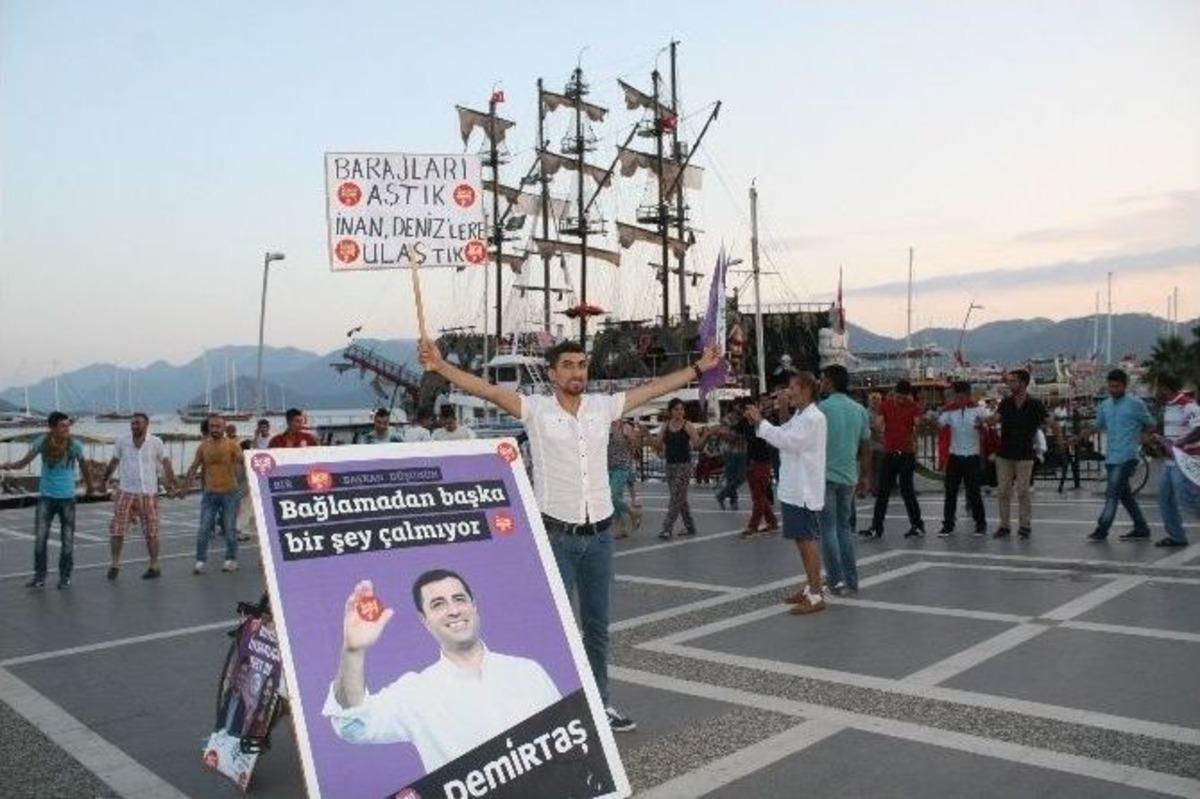 Marmaris&rsquo;te Hdp&rsquo;liler Zeybek Oynayıp Halay &Ccedil;ekerek Kutlama Yaptı