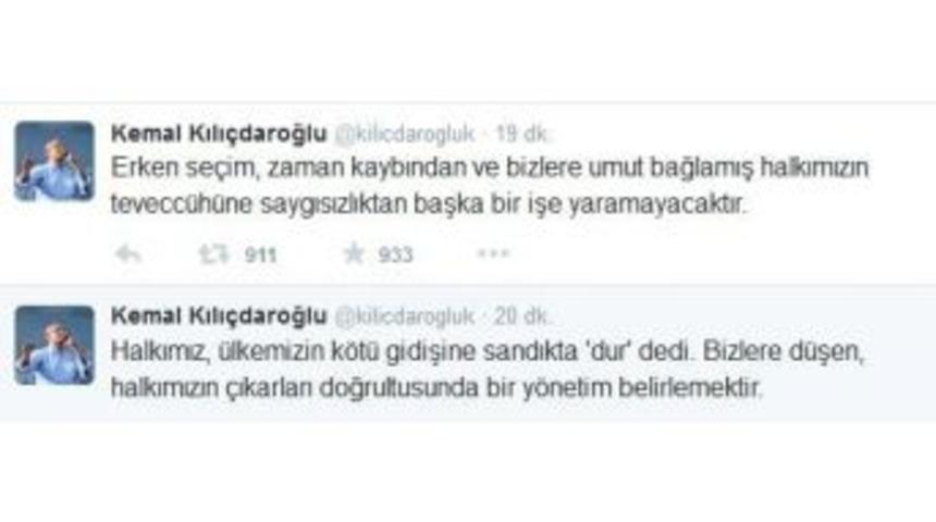 Kılı&ccedil;daroğlu&rsquo;ndan Erken Se&ccedil;im Ve Koalisyon A&ccedil;ıklaması