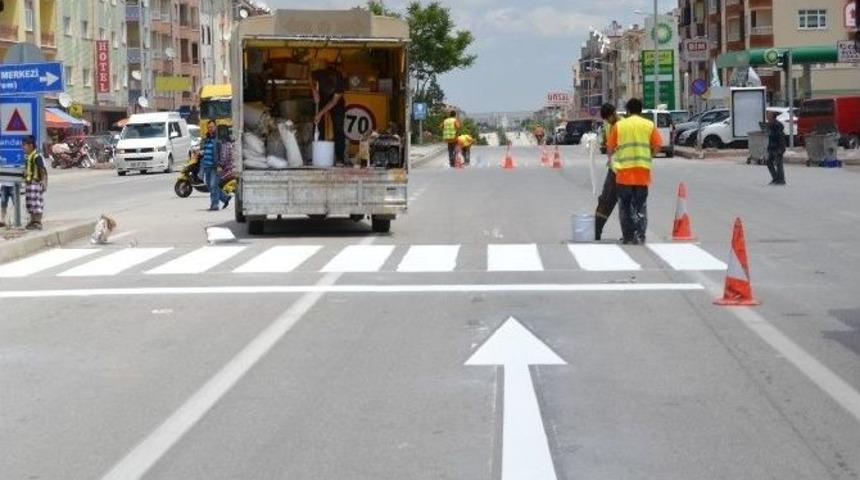Kulu&rsquo;da Yol &Ccedil;izgileri Yenileniyor