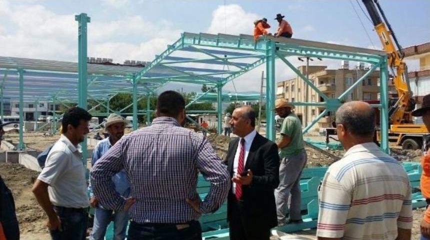 Başkan Culha, Semt Pazarı İnşaatını İnceledi