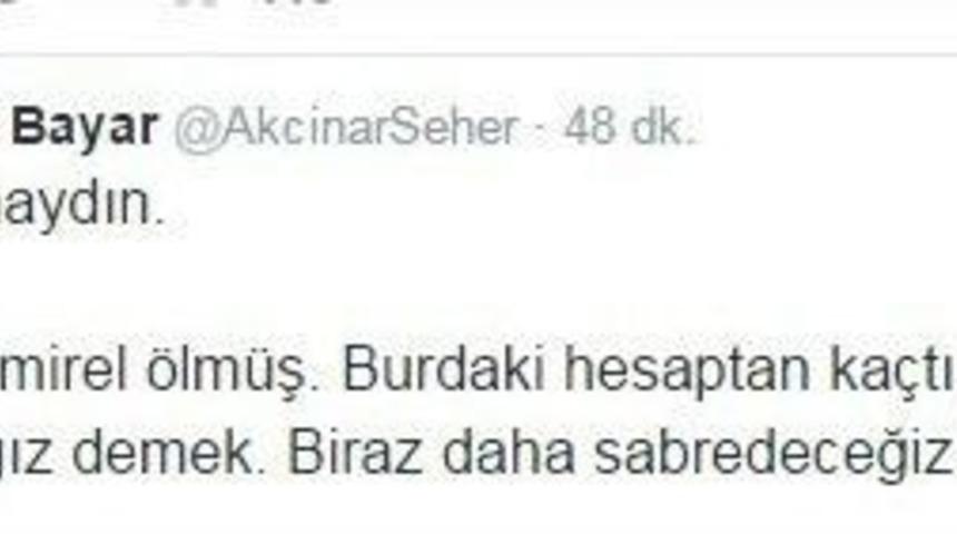 Hdp Erzurum Milletvekili Bayar&rsquo;dan Demirel İ&ccedil;in İlgin&ccedil; Tweet:
