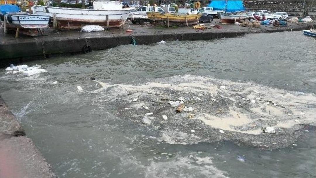 Yağışla S&uuml;r&uuml;klenen Atıklar Balık&ccedil;ı Barınağında Kirlilik Oluşturdu