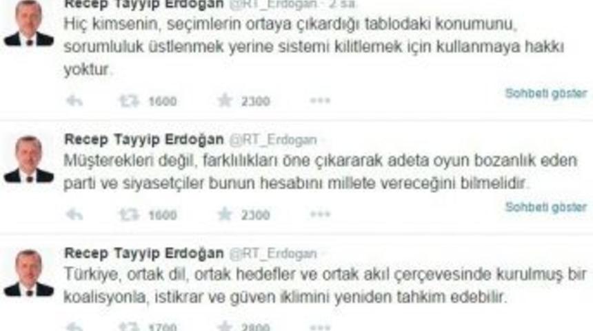 Cumhurbaşkanı Erdoğan&rsquo;dan Koalisyon Tweet&rsquo;leri
