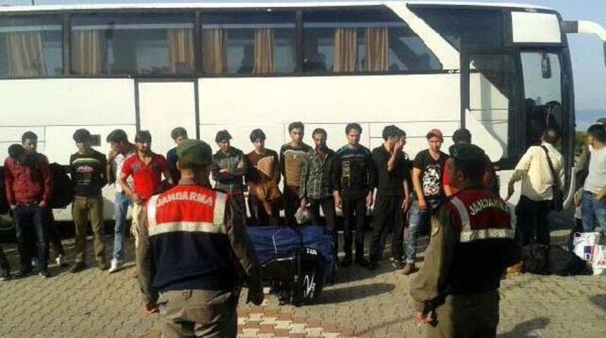 &Ccedil;anakkale'de 59 Ka&ccedil;ak Yakalandı