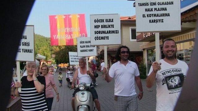 Göcek Plajı İçin Göcekliler Protesto Yürüyüşü Yaptı 1