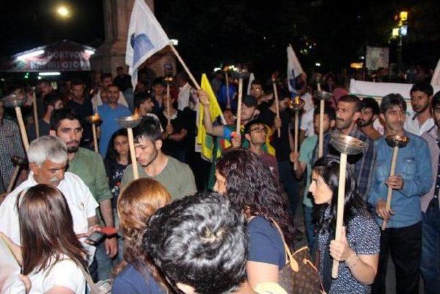 Bing&ouml;l de &Uuml;niversite &Ouml;ğrencilerinden &Ouml;calan I&ccedil;in Meşaleli Y&uuml;r&uuml;y&uuml;ş 1