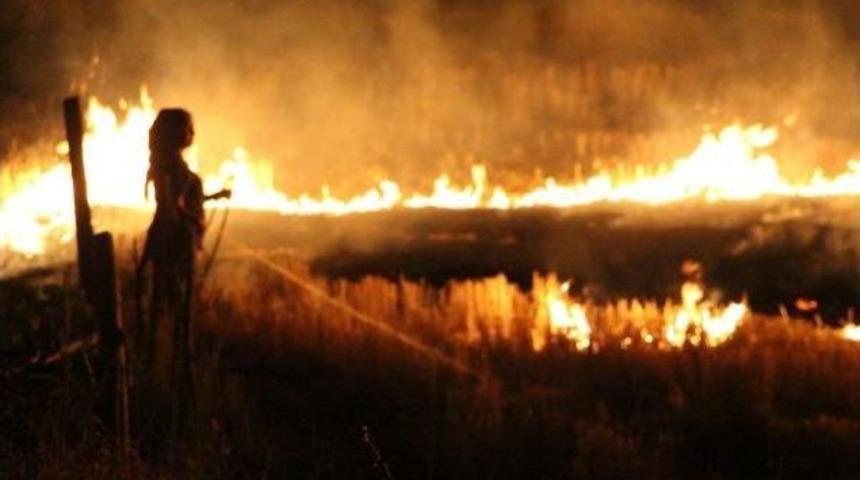 Nusaybin'de Yakılan Anızlar Il&ccedil;e Sakinlerini Korkuttu