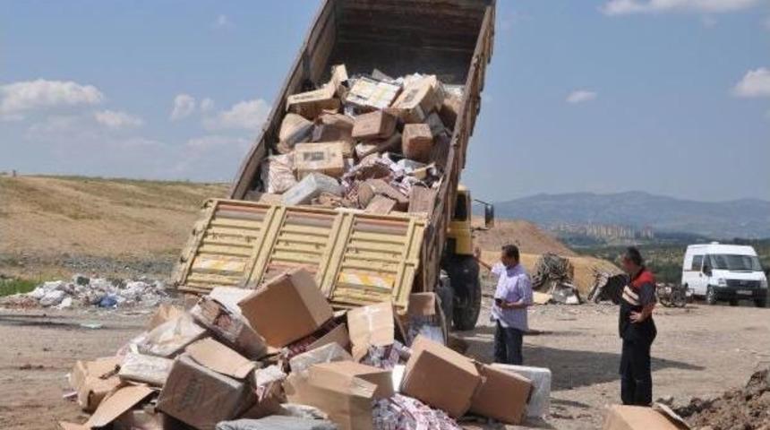 Uşak'ta 400 Bin Paket Ka&ccedil;ak Sigara Imha Edildi