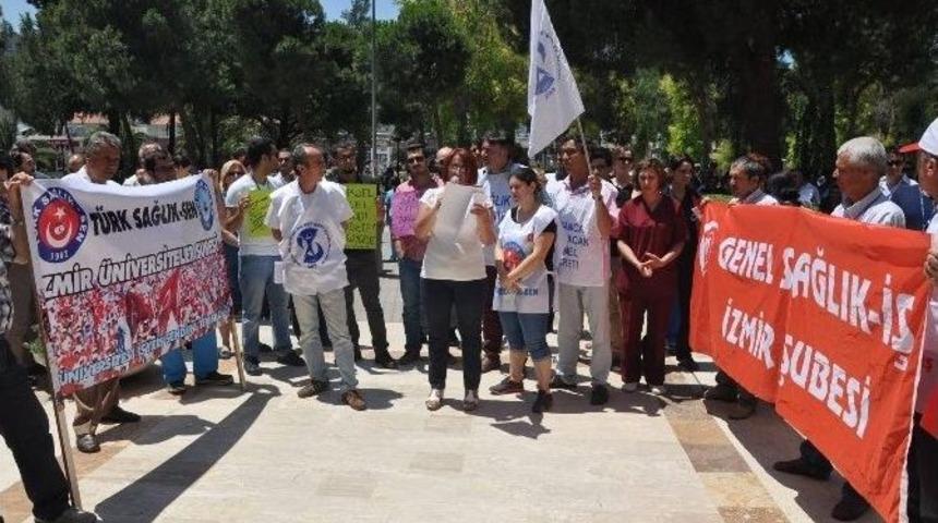 Sağlık&ccedil;ılar D&ouml;ner Sermaye Kesintisine Karşı Eylem Yaptı