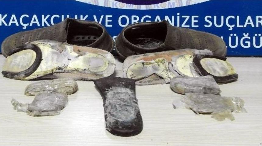 Ayakkabı İ&ccedil;inde Baz Morfin Ele Ge&ccedil;irildi