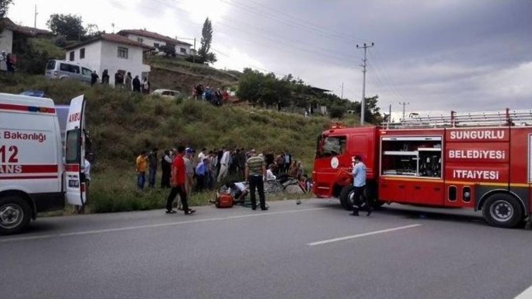 Sungurlu&rsquo;da Trafik Kazası : 6 Yaralı