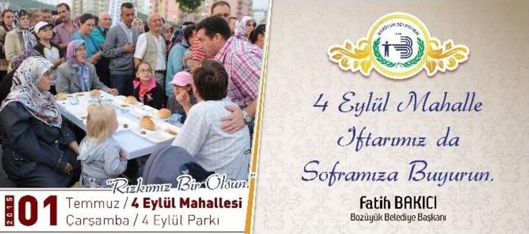 Mahalle İftarlarının 8&rsquo;incisi 4 Eyl&uuml;l Mahallesi&rsquo;nde Yapılacak