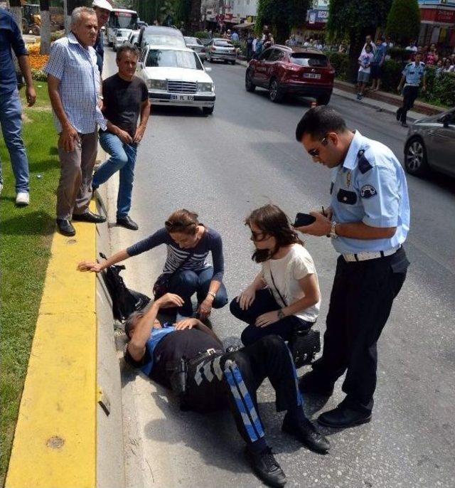 Motorize Polis Memuru Trafik Kazasında Yaralandı