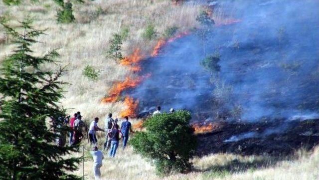 İtfaiye Araçları Giremedi Askerler Alevlere Kazma Kürekle Müdahale Etti