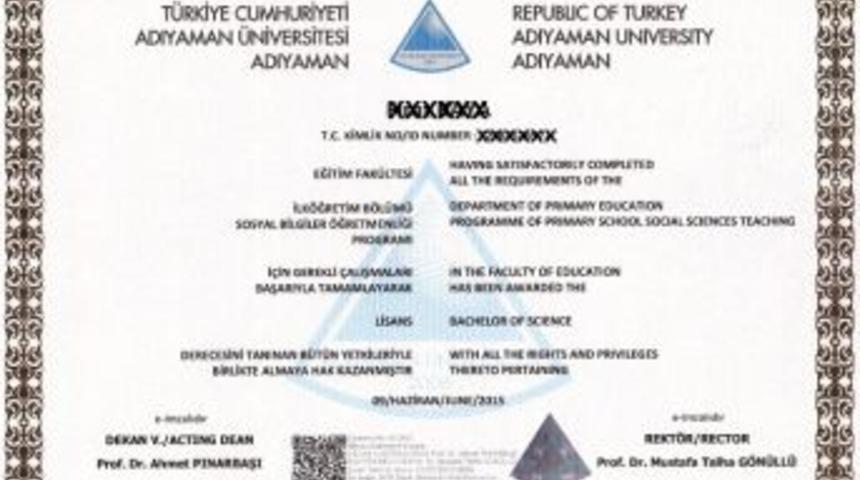 Adıyaman &Uuml;niversitesinde Elektronik İmzalı Diploma D&ouml;nemi