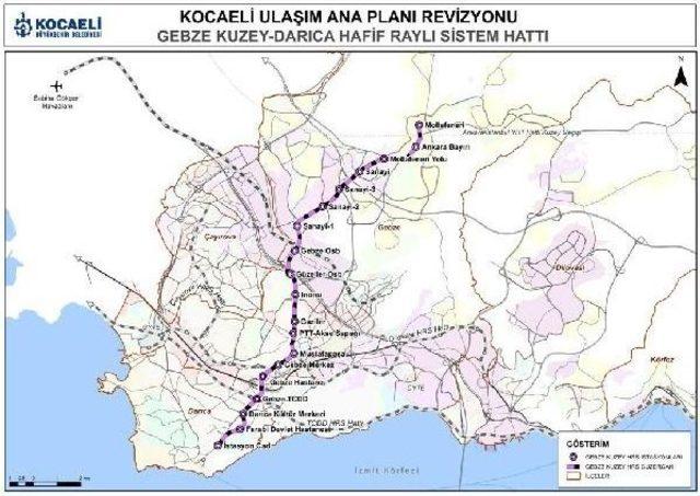 Gebze- Darıca- Çayıova Hattına Hafif Raylı Sistem Hazırlığı