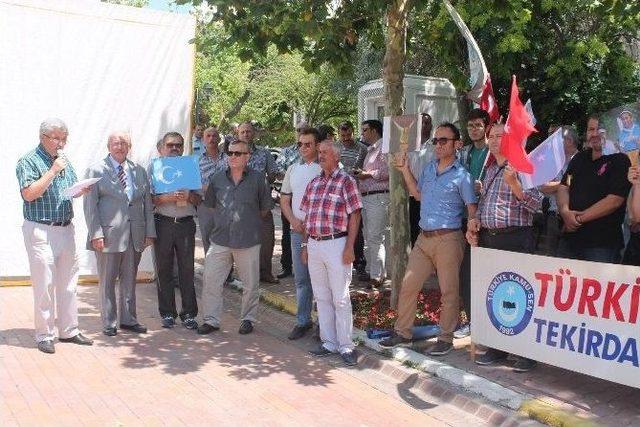 Kamu-sen Tekirdağ İl Temsilciliği’nden Çin’e Protesto