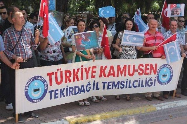 Kamu-sen Tekirdağ İl Temsilciliği’nden Çin’e Protesto