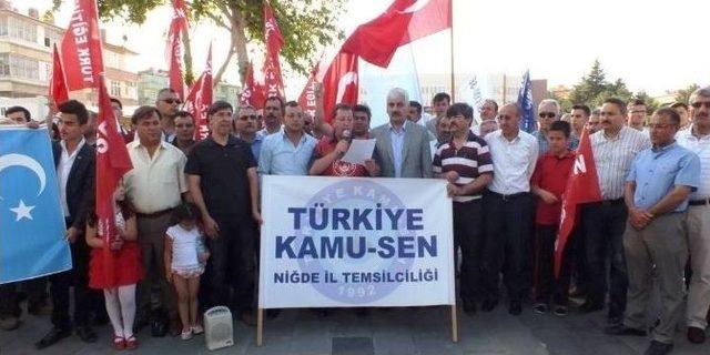 Niğde’de Doğu Türkistan İçin Protesto Yürüyüşü