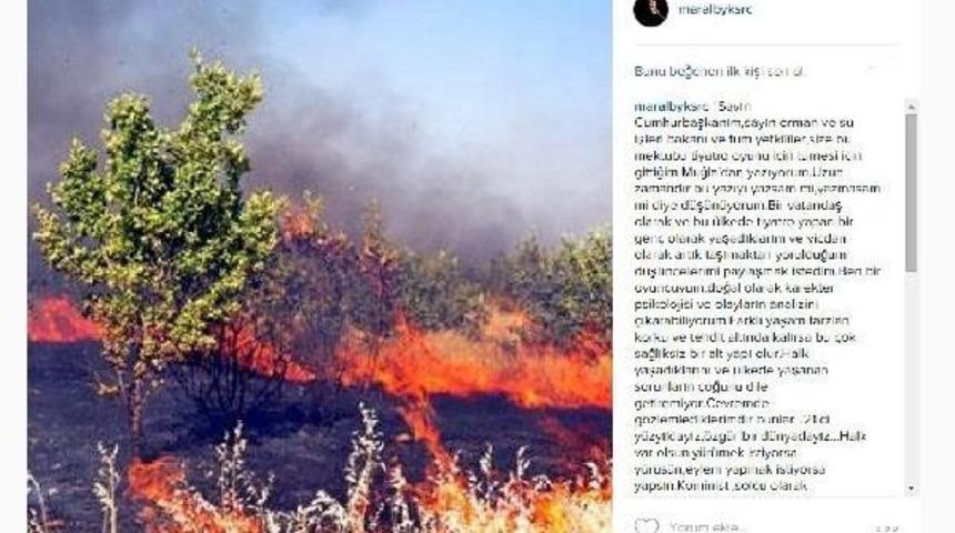 Maral B&uuml;y&uuml;ksara&ccedil;'tan 'cudi Yangını' Tepkisi: Bu Ekolojik Katliamdır