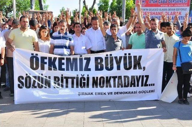 Suruç’taki Patlama Şırnak’ta Protesto Edildi