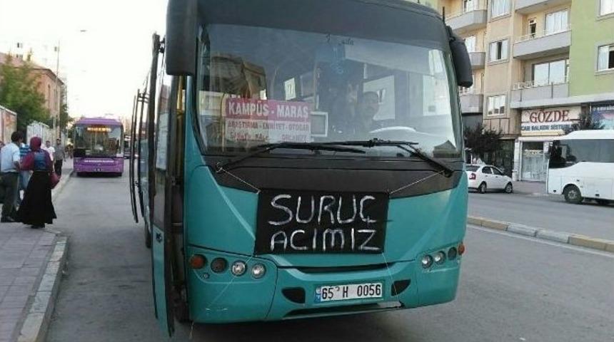 &Ouml;zel Halk Otob&uuml;slerinden Anlamlı Pankart