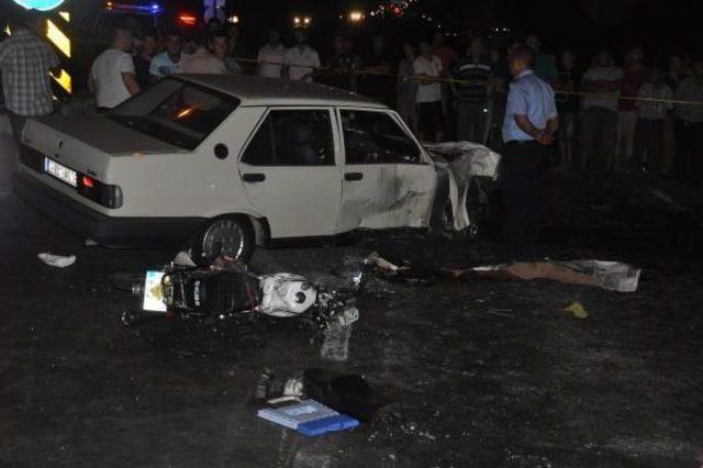 Aydın'da 4 Motosikletle 2 Otomobil Çarpıştı: 1 Ölü 3 Yaralı