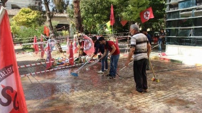 Suruç’taki Patlama Alanında Kan İzleri Temizlendi