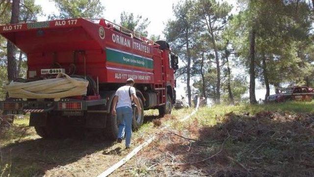 Keşan’Da Çıkan Yangında 2 Dönüm Ormanlık Arazi Zarar Gördü