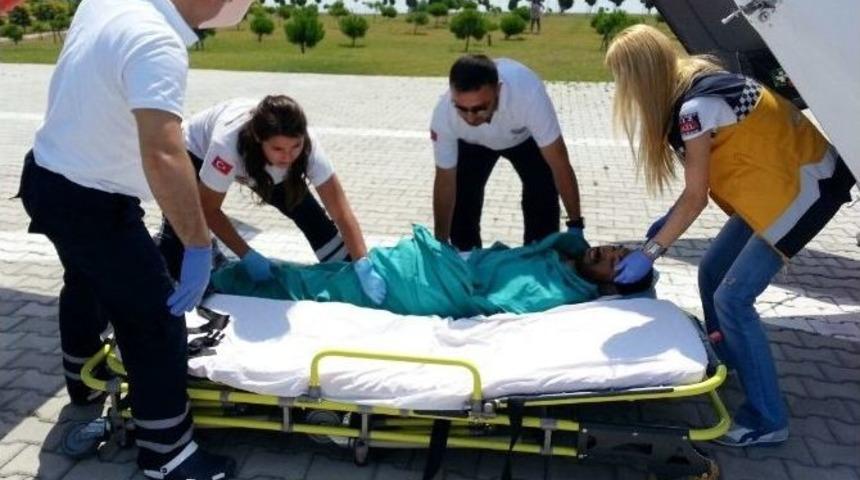 İş Kazasında V&uuml;cudu Yanan Gen&ccedil; Helikopterle Darıca&rsquo;ya Getirildi