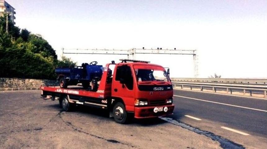 7 Yolcuyla Yakalanan Tarım Aracı Trafikten Men Edildi