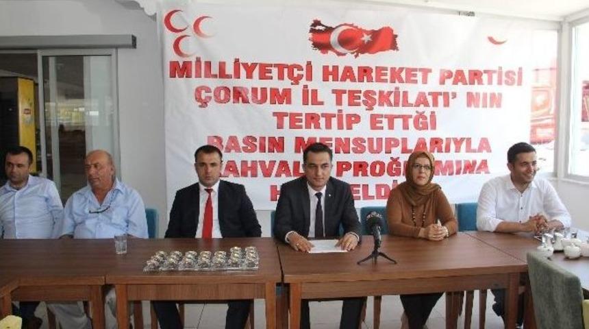 Mhp &Ccedil;orum Teşkilatı Gazetecilerle Bir Araya Geldi