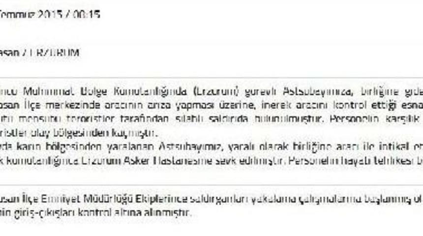 Erzurum'da Astsubaya Silahlı Saldırı (2)