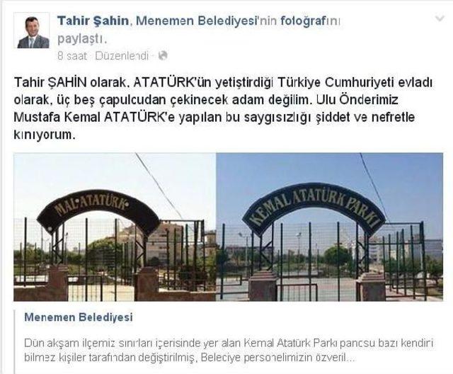 Menemen'de Ata'ya Büyük Saygısızlık