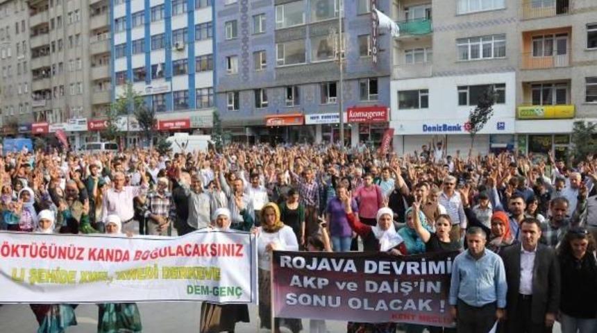 Hakkari'de Dbp Ve Hdp'liler, Pkk'ya Operasyonu Protesto Etti