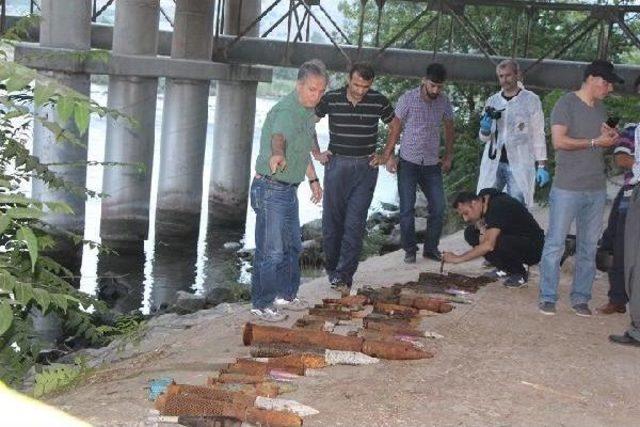 Kızılırmak ta Çeşitli Çapta 130 Adet Mermi Bulundu 1