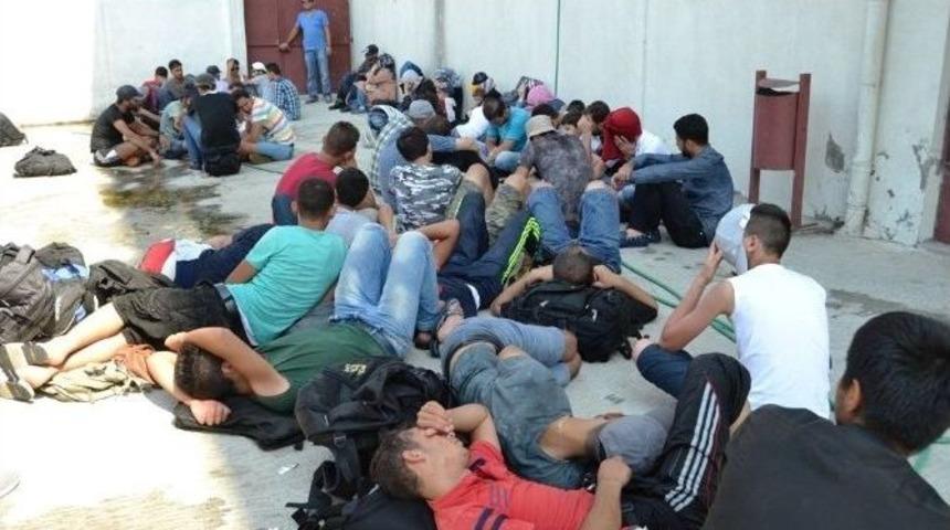 Ayvalık&rsquo;ta 61 Ka&ccedil;ak Denizde Yakalandı