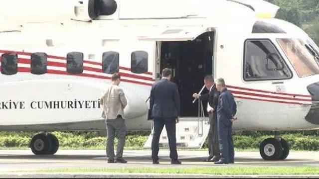 Cumhurbaşkanı Erdoğan, Tarabya Köşkü'nden Sabiha Gökçen Havalimanı'na Helikopterle Geçti