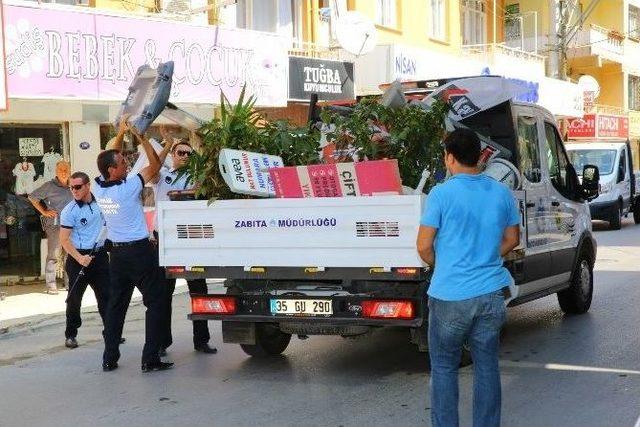 Zabıtadan Kaldırım İşgali Operasyonu