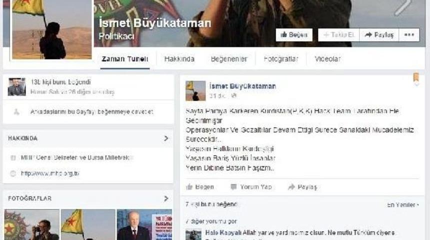 Pkk'lılar Mhp'li B&uuml;y&uuml;kataman&rsquo;In Facebook Sayfasını Hackledi