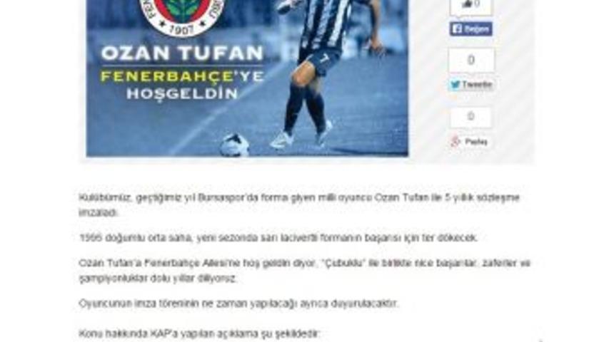 Fenerbah&ccedil;e, Ozan Tufan İle 5 Yıllık S&ouml;zleşme İmzaladı
