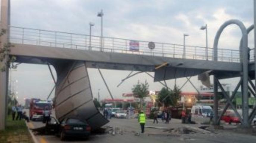 Ankara&rsquo;da Kamyon &Uuml;st Ge&ccedil;ide &Ccedil;arptı