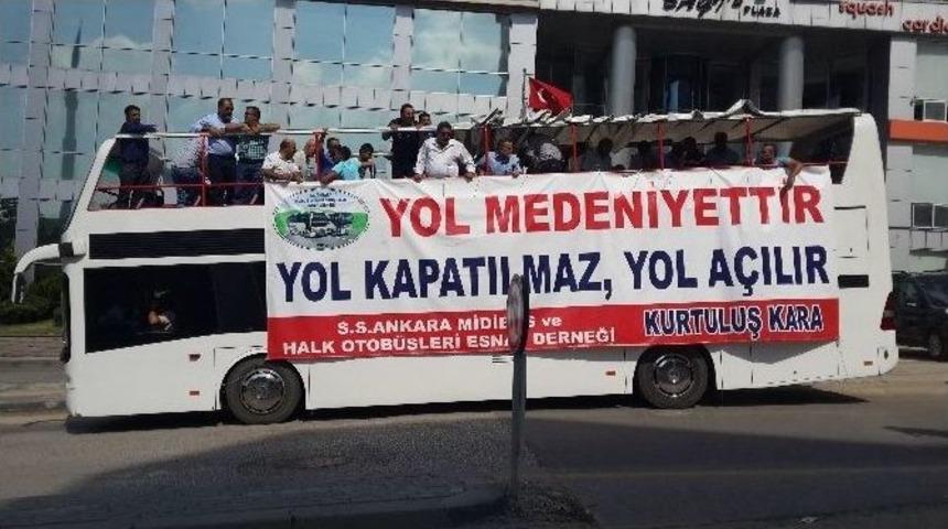 Şof&ouml;rler Mimarlar Odası Başkanı Candan&rsquo;ı Protesto Etti